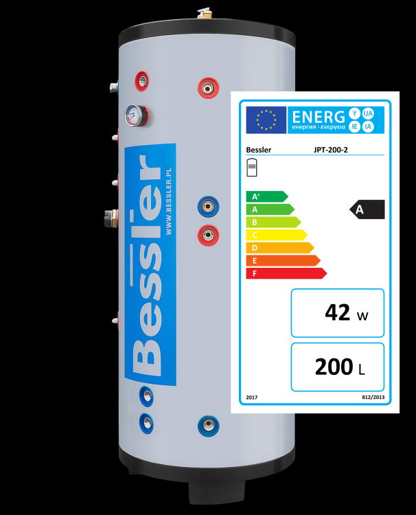 Zasobnik cwu 200l podwójna wężownicą, etykieta energetyczna .png