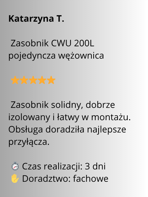 zasobnik cwu 200l pojedyncza wężownica opinia o izolacji i montażu