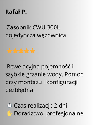 zasobnik cwu 300l pojedyncza wężownica opinia o szybkim grzaniu