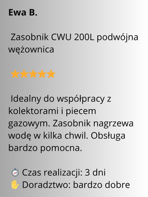 zasobnik cwu 200l podwójna wężownica opinia o współpracy z kolektorami