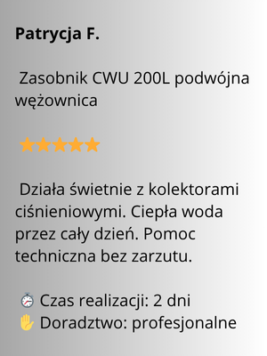 zasobnik cwu 200l podwójna wężownica opinia o działaniu z kolektorami