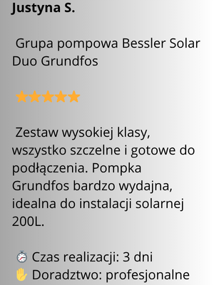 grupa pompowa solarna Bessler Duo z pompą Grundfos opinia o wydajności
