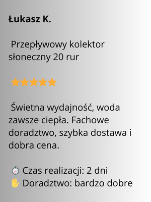 przepływowy kolektor słoneczny 20 rur opinia o jakości i cenie