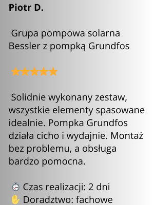 grupa pompowa solarna Bessler z pompką Grundfos opinia o jakości i montażu